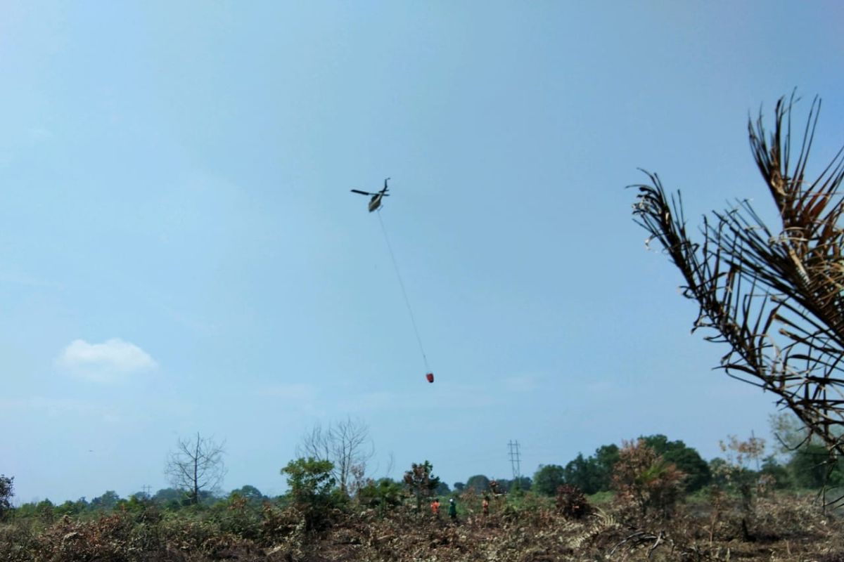 Helikopter bom air dikerahkan untuk padamkan kebakaran lahan di Dayun Siak