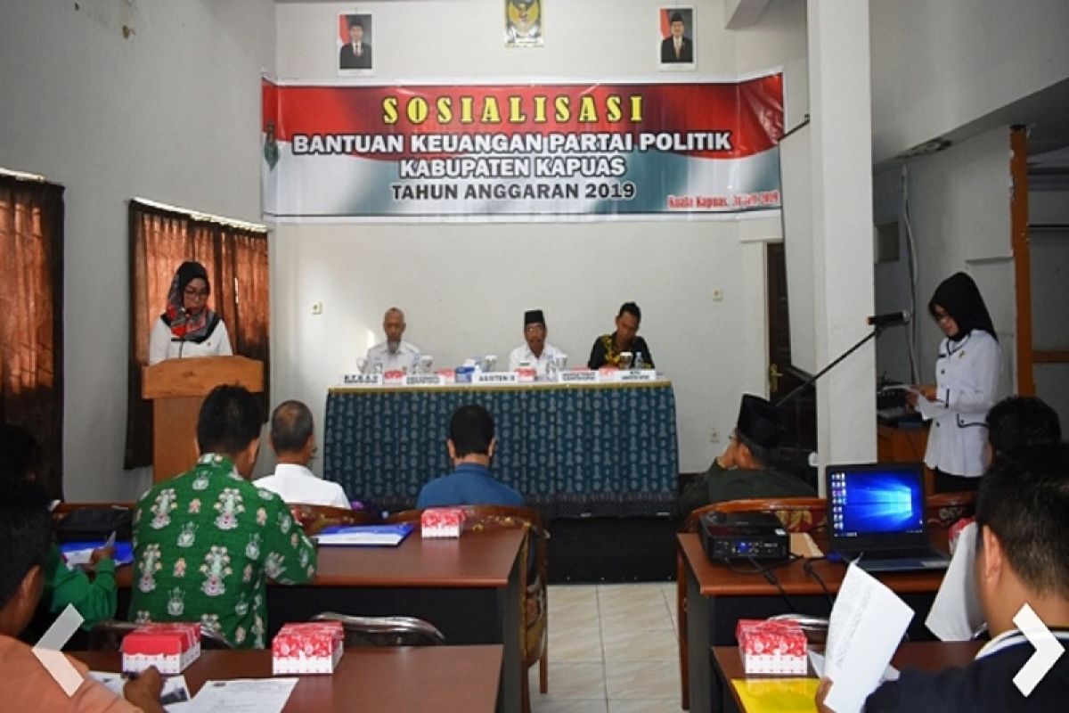 Partai politik di Kapuas diingatkan patuhi aturan pengelolaan dana bantuan