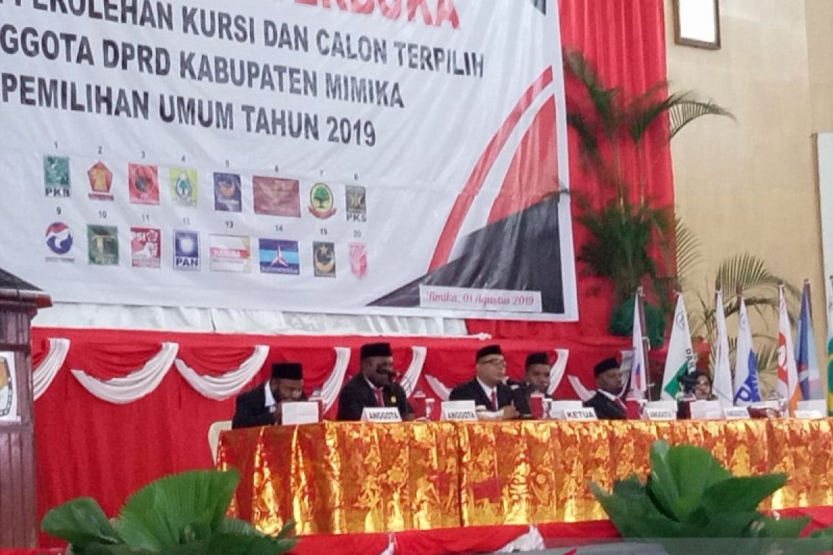 Daftar 35 calon terpilih untuk DPRD Mimika