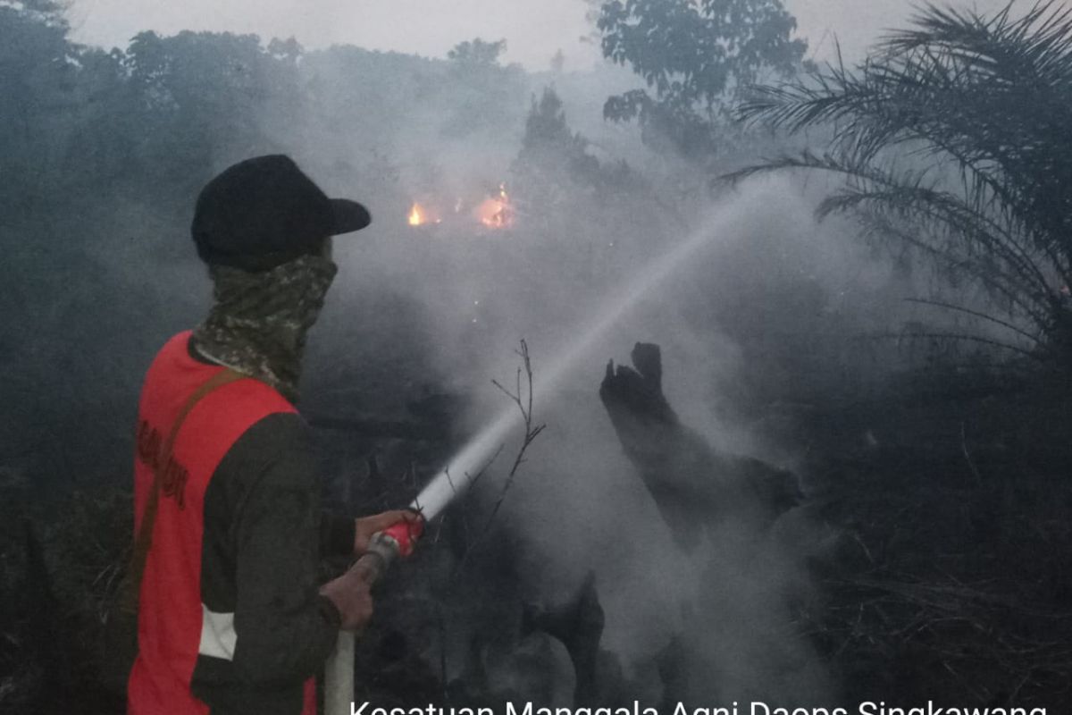 Manggala Agni Singkawang padamkan 10 hektar lahan gambut yang terbakar