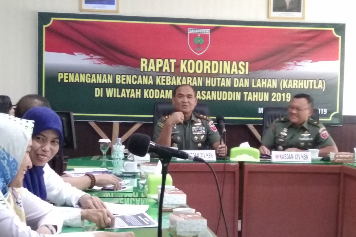 Pangdam XIV/Hasanuddin inisiasi Rakor Penanggulangan Karhutla di Sulsel