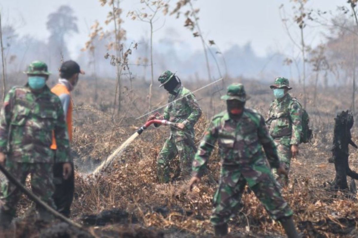 Pendinginan lahan gambut yang terbakar di Muarojambi