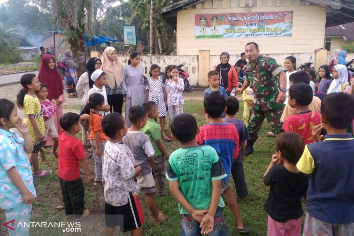 Satgas TMMD latih anak desa ye-yel TNI