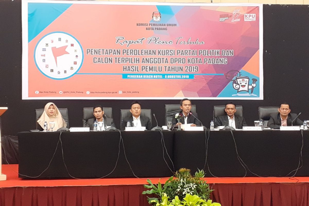 KPU Padang tetapkan 45 anggota DPRD Padang