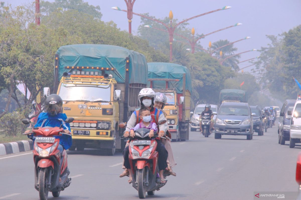 Jarak pandang di Palangka Raya hanya sejauh ini