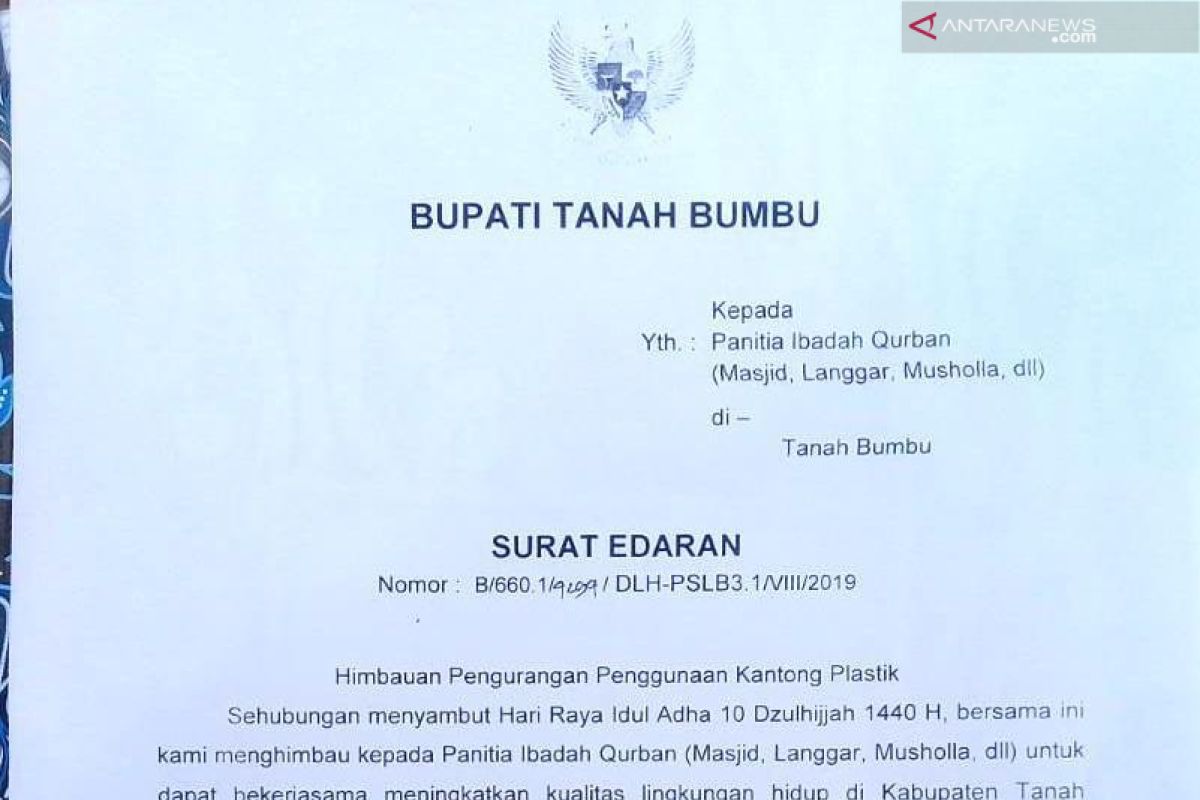 Pemda larang panitia kurban bagikan daging gunakan kantong plastik