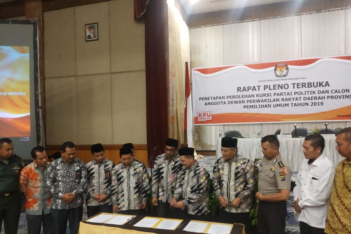 KPU tetapkan Golkar pimpin perolehan 11 kursi DPRD Riau