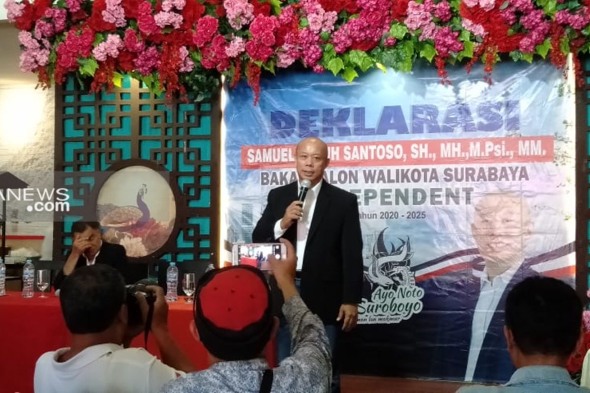Samuel Teguh Santoso deklarasi maju cawali independen Pilkada Surabaya