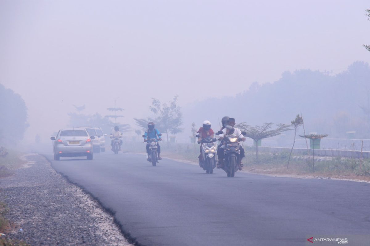 Kabut asap, jarak pandang di Palangka Raya kembali memburuk