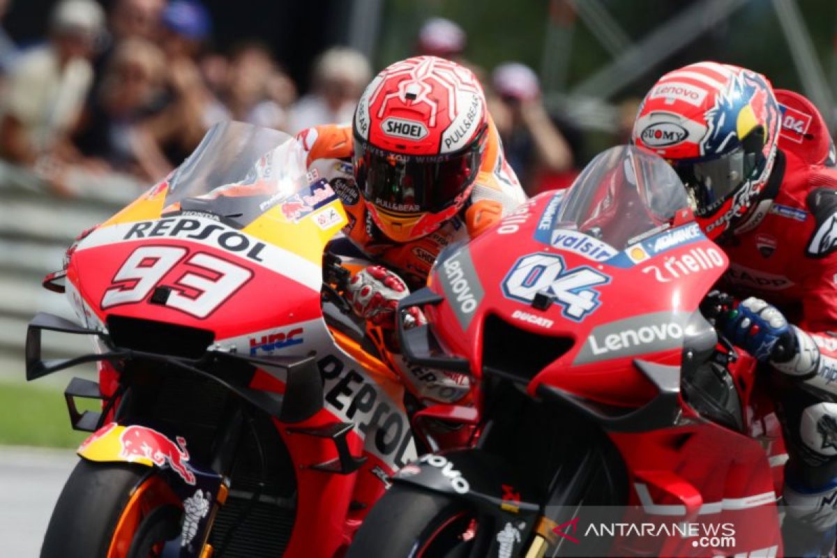 Dovizioso salip Marquez di tikungan terakhir untuk juarai GP Austria