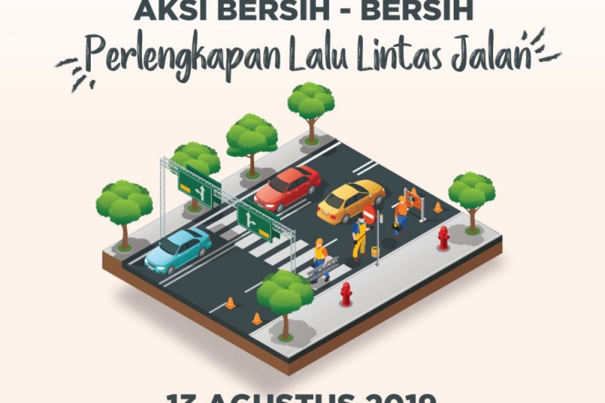 Kemenhub gelar bersih-bersih perlengkapan lalu lintas jelang HUT RI