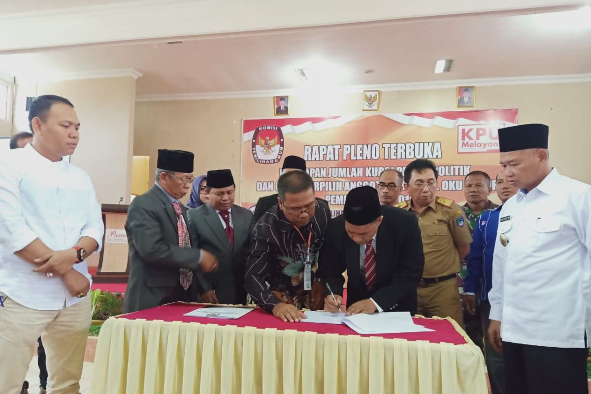 KPU OKU Timur sahkan 45 nama anggota DPRD Kabupaten