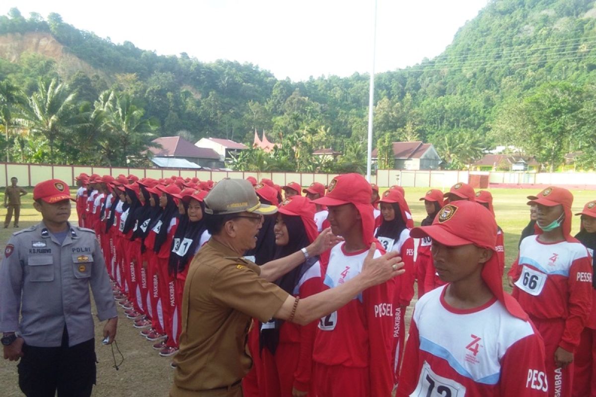 73 calon Paskibra di Pesisir Selatan siap sukseskan upacara HUT RI