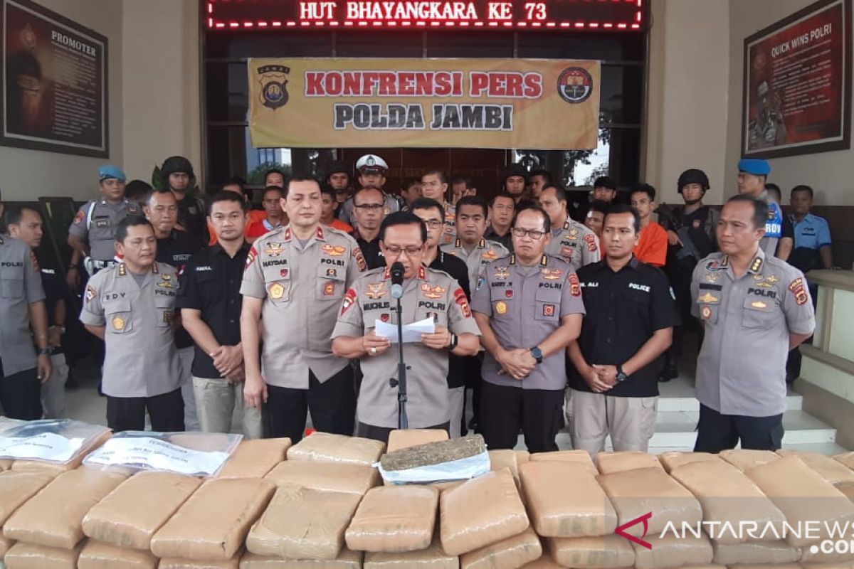Polda Jambi tangkap kurir bawa 259 kilogram ganja asal Aceh