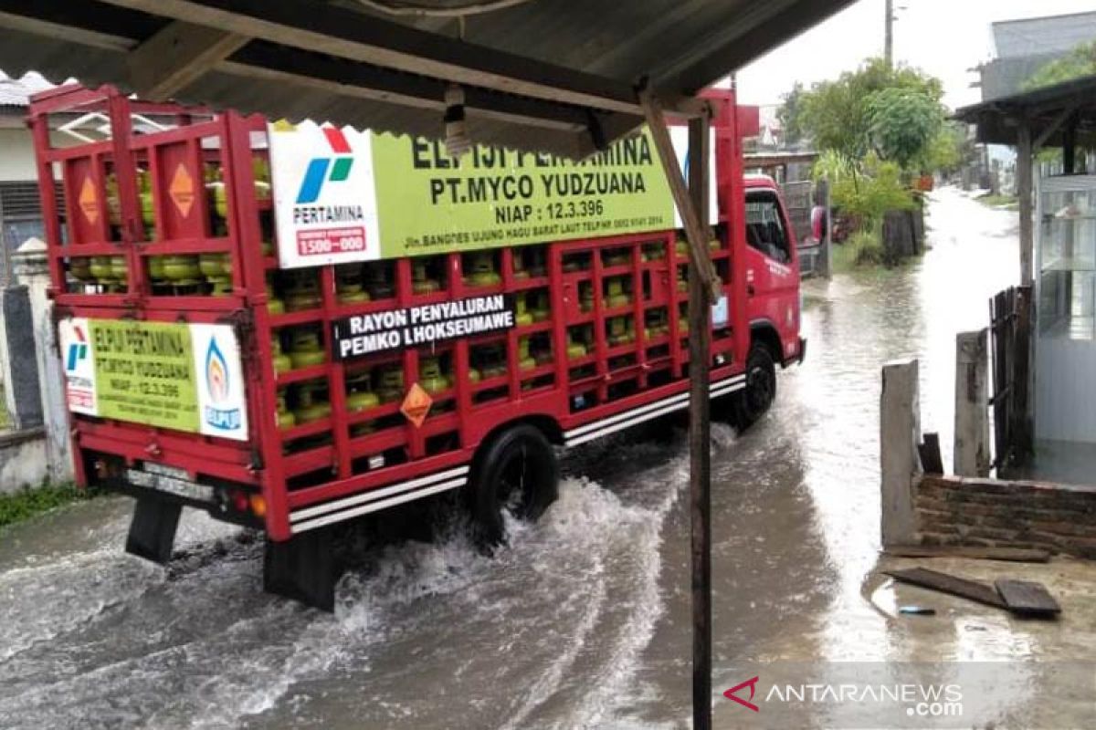 Hujan deras, Lhokseumawe tergenang air