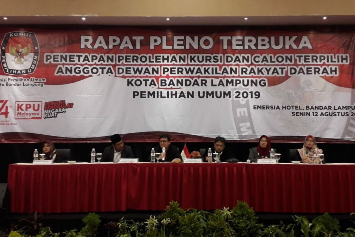 10 partai raih kursi DPRD Kota Bandarlampung