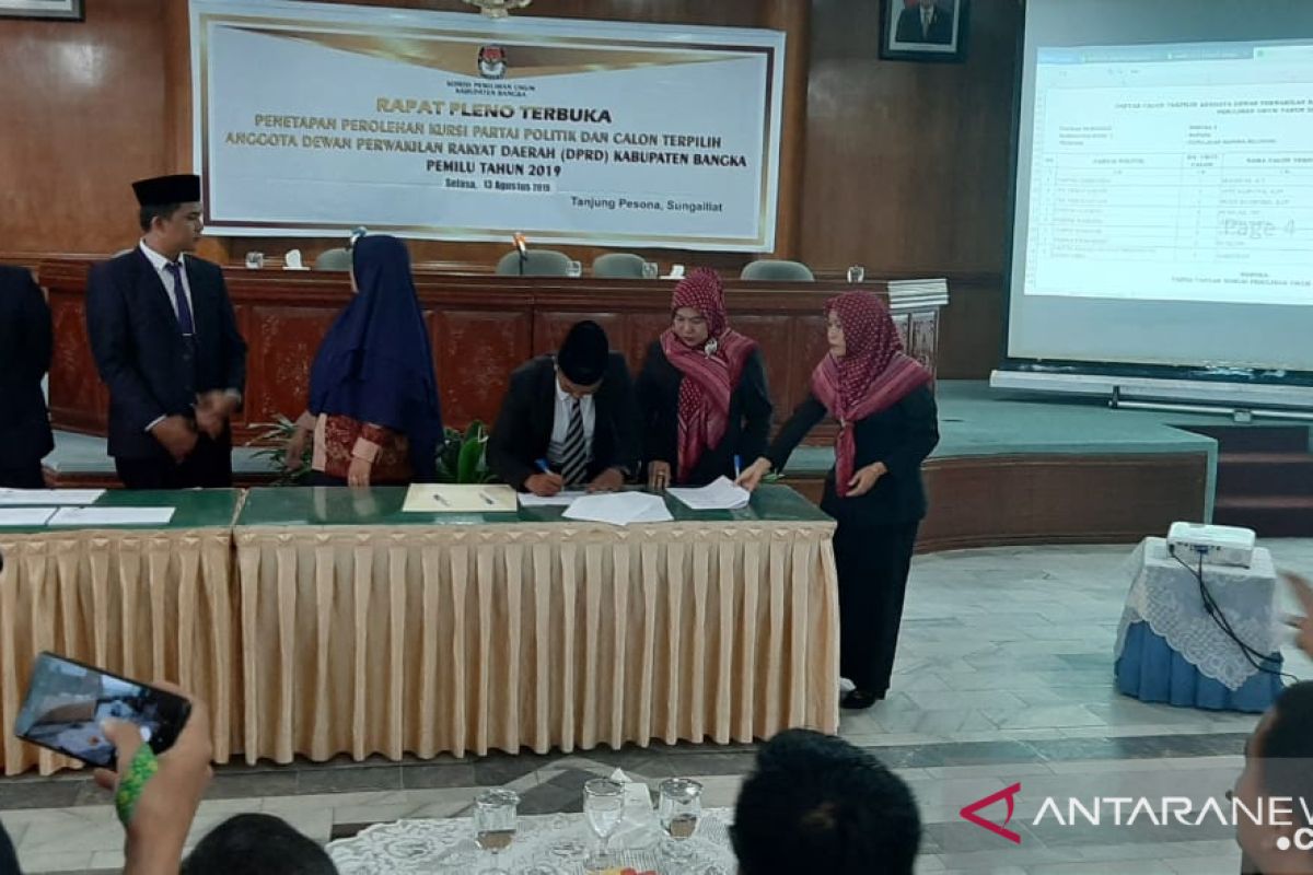 Penetapan kursi DPRD Kabupaten Bangka berjalan lancar