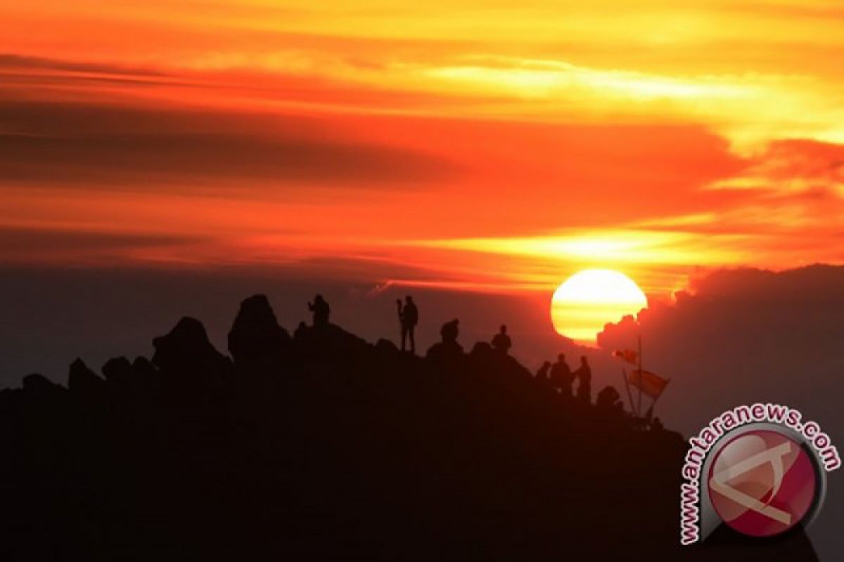 Ratusan pendaki gelar upacara bendera di Gunung Arjuno-Welirang