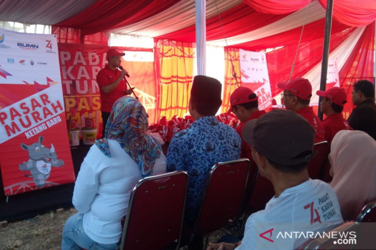 WIKA bersama Nindya-BKI-Damri Gelar Padat Karya Tunai dan Pangan Murah