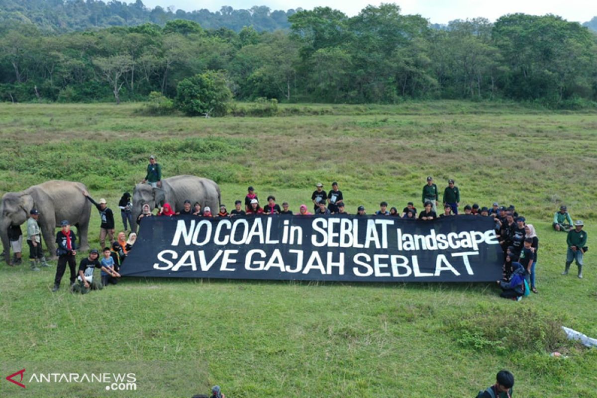 Aktivis bentang spanduk raksasa tolak tambang di Seblat