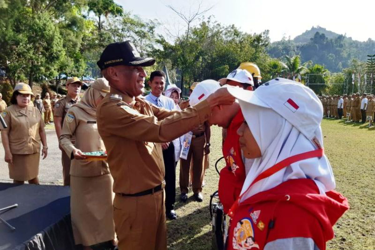 Peserta SMN Sulsel apel pagi bersama ASN Pemkot Jayapura