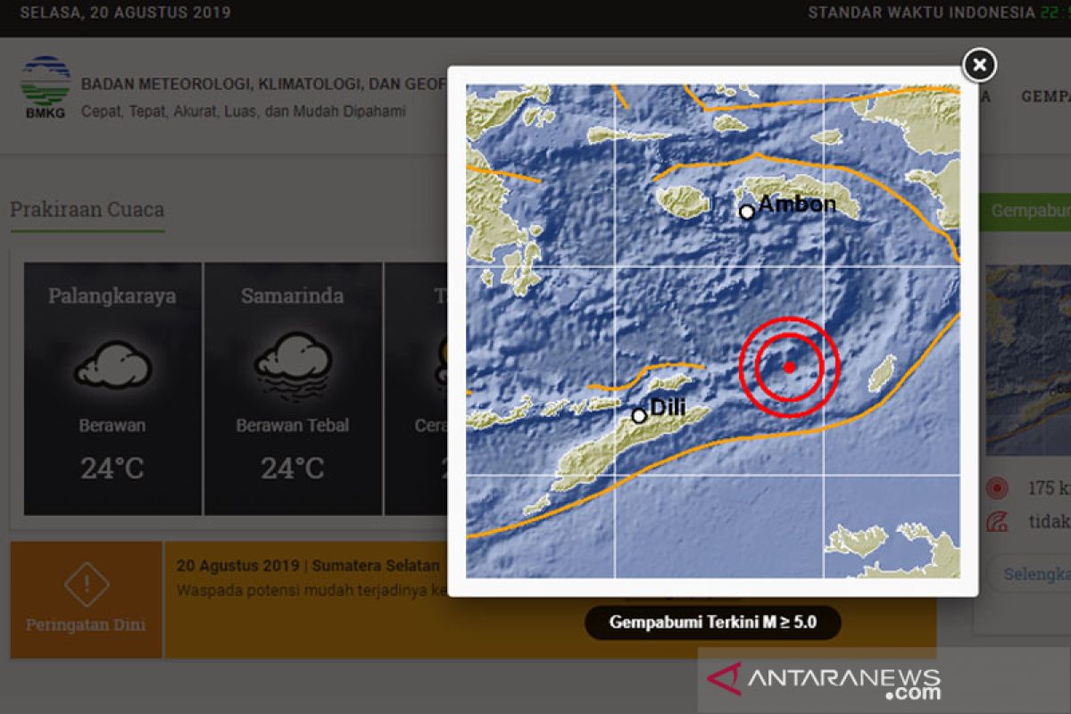 Maluku diguncang gempa Minggu dini hari, BMKG peringatkan potensi gempa susulan