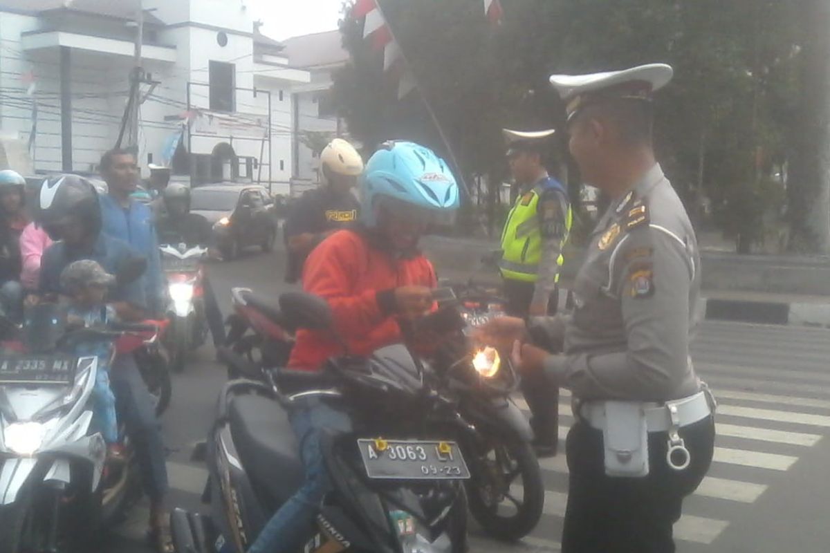 Satlantas Polres Pandeglang menggelar operasi rutin,  jelang   patuh kalimaya 2019