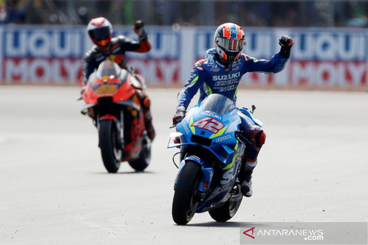 Hasil GP Inggris, Alex Rins menang dramatis atas Marquez