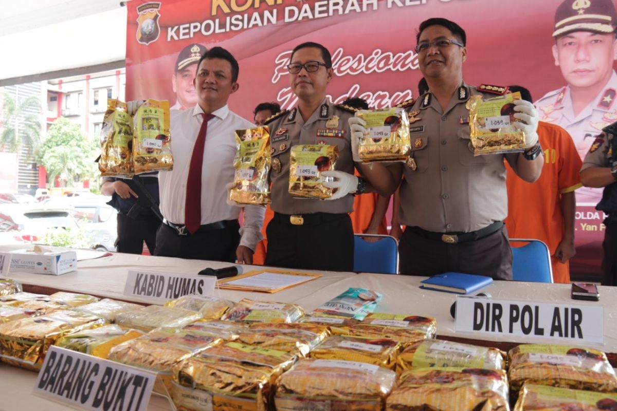 Polda Kepri amankan 30,8 Kg sabu asal Malaysia