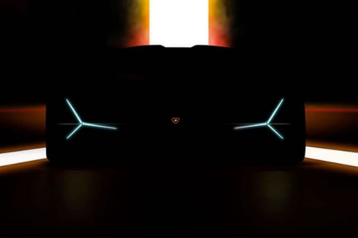 Tampilan wajah Lamborghini supercar listrik