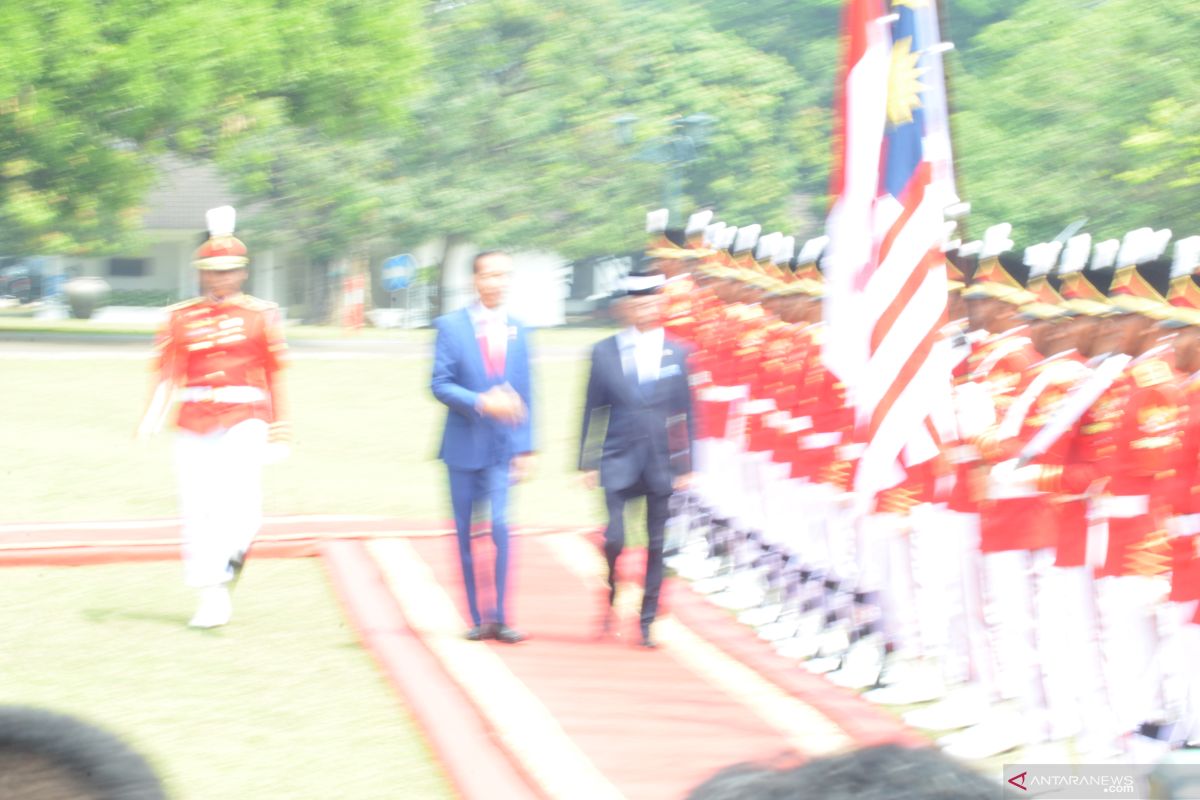 Presiden Jokowi sambut kedatangan Raja Malaysia di Istana Bogor