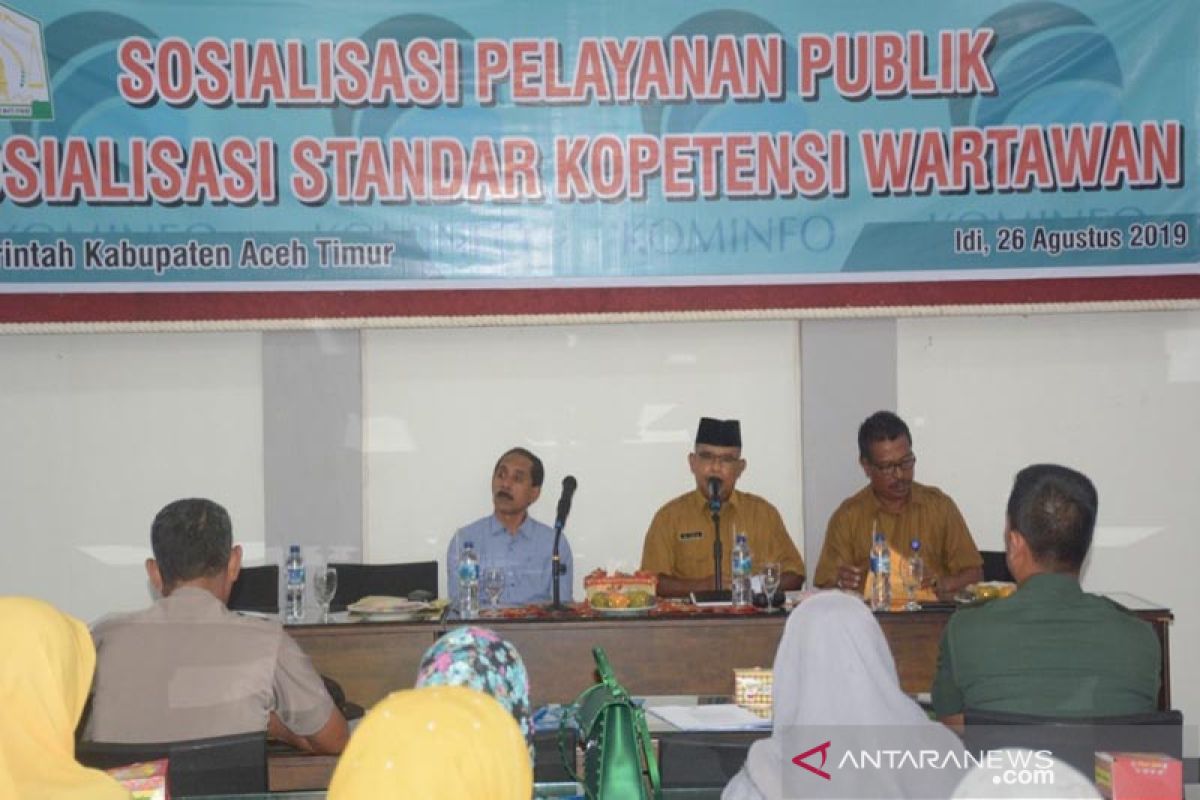 Kominfo Aceh Timur sosialisasi standar kompetensi wartawan