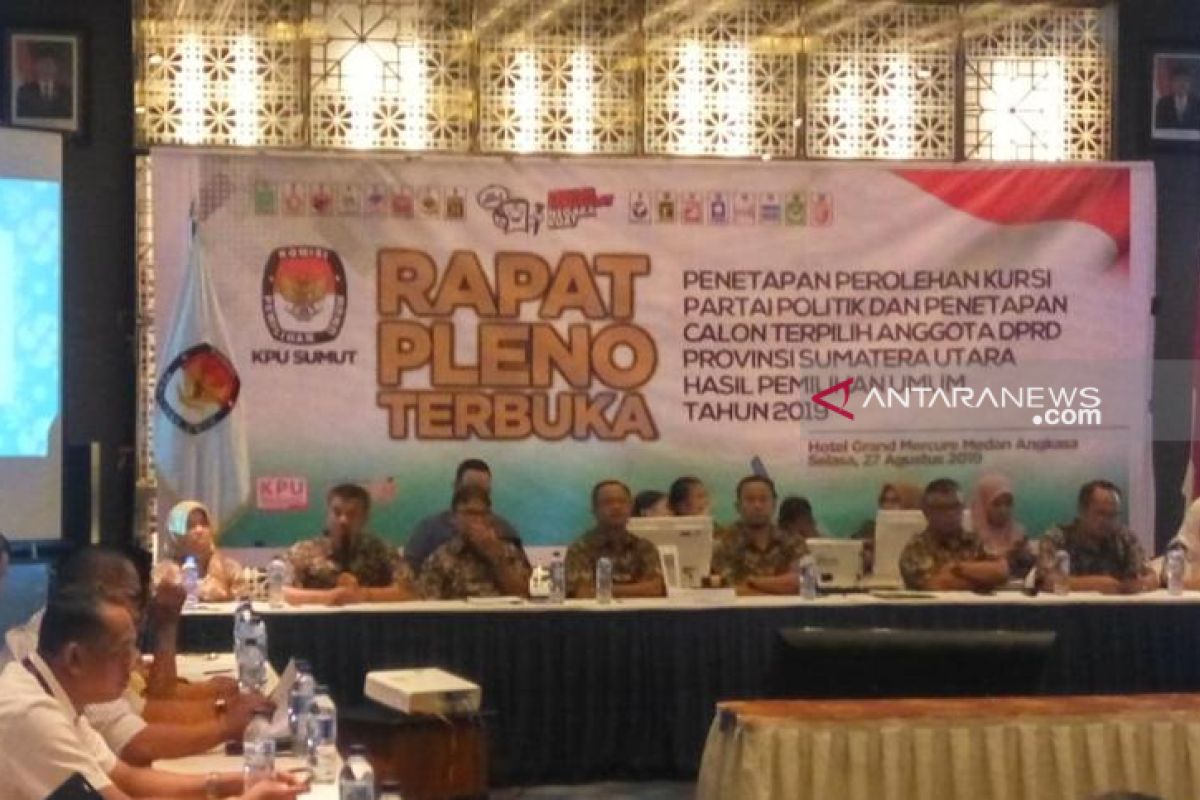 KPU tetapkan 100 anggota DPRD Sumut terpilih