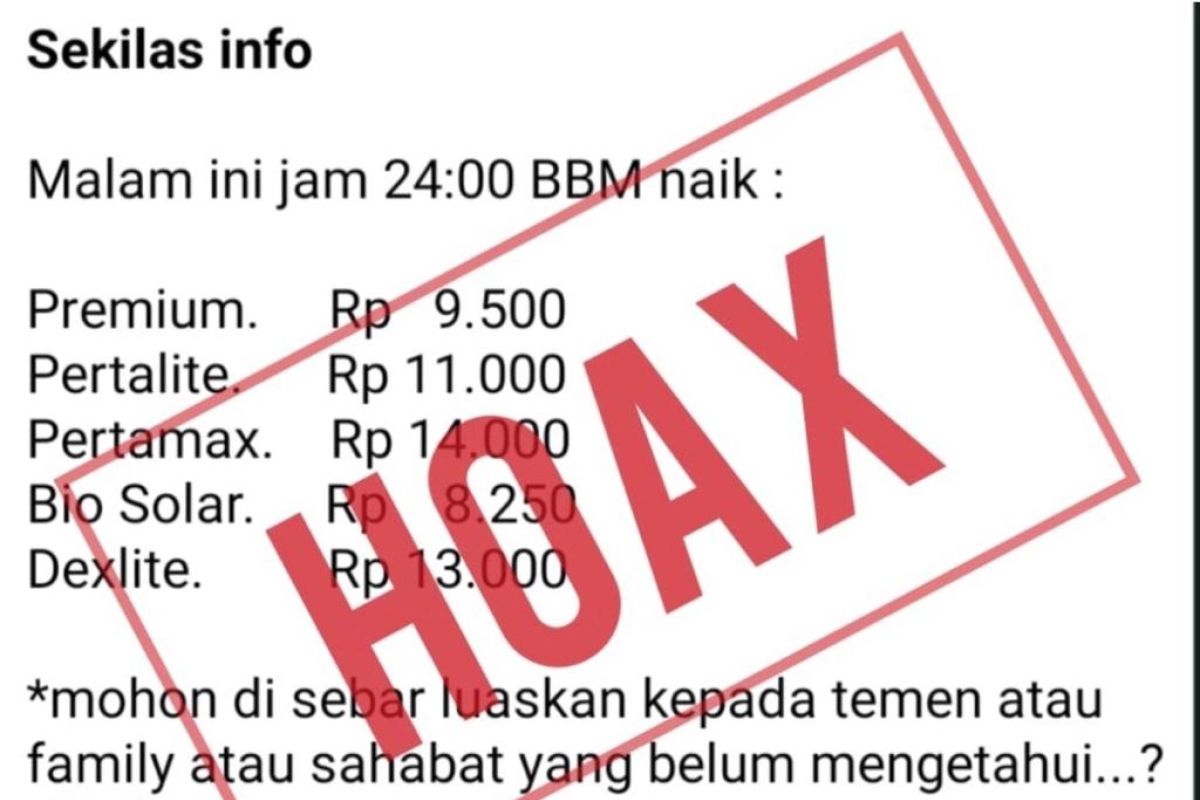 Pertamina pastikan informasi kenaikan harga BBM adalah hoaks