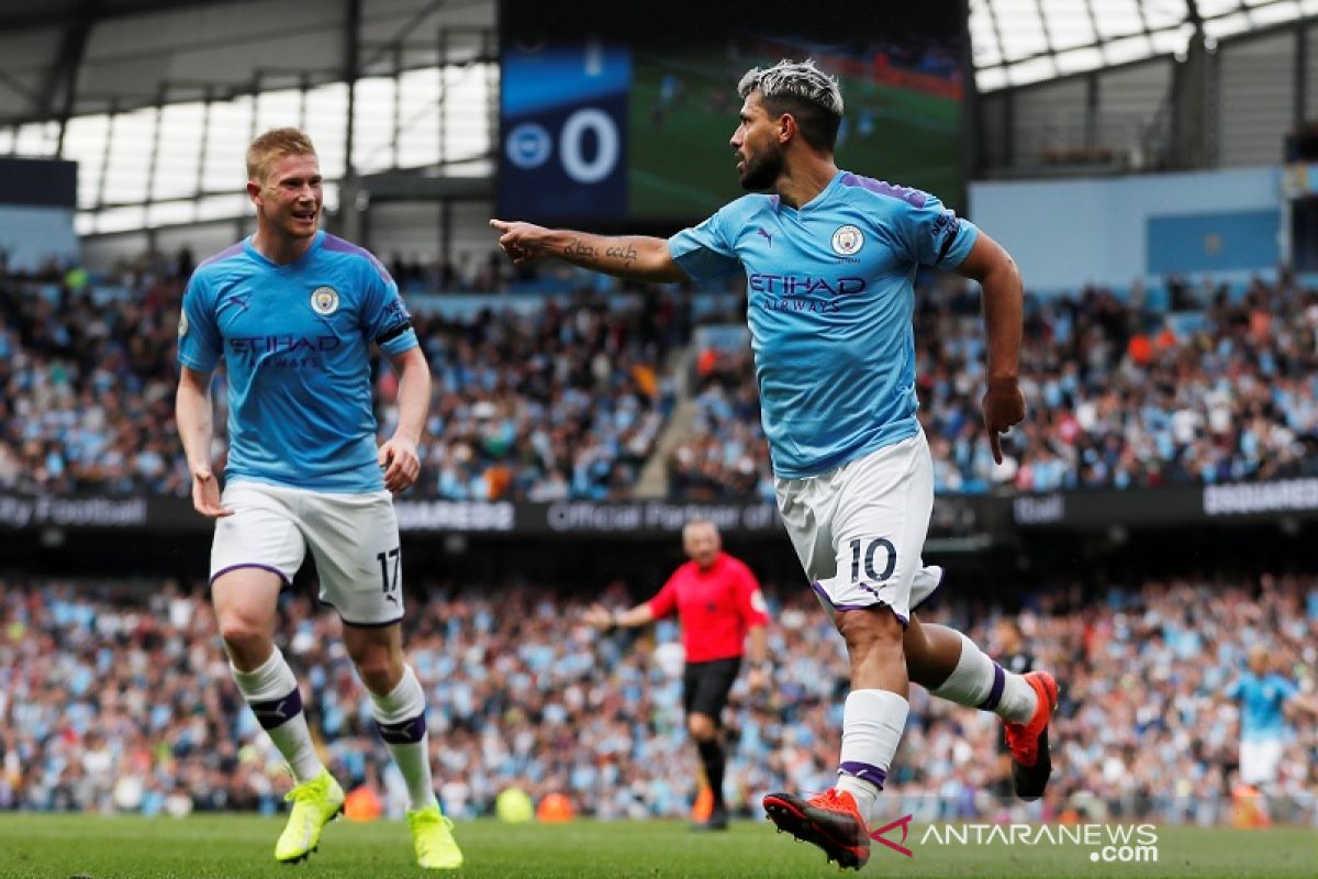 Aguero dua gol, Man City menang telak 4-0 atas Brighton