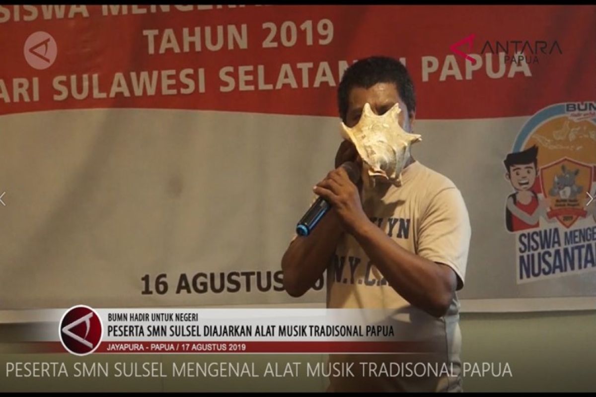 Peserta SMN Sulsel belajar budaya dan alat musik tradisional Papua