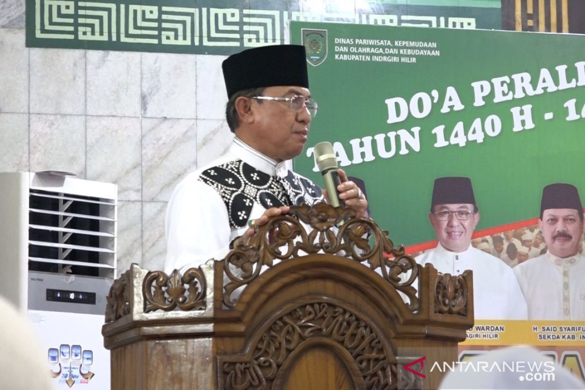 Bupati Inhil ikuti pembacaan doa peralihan tahun 1440 H - 1441 H