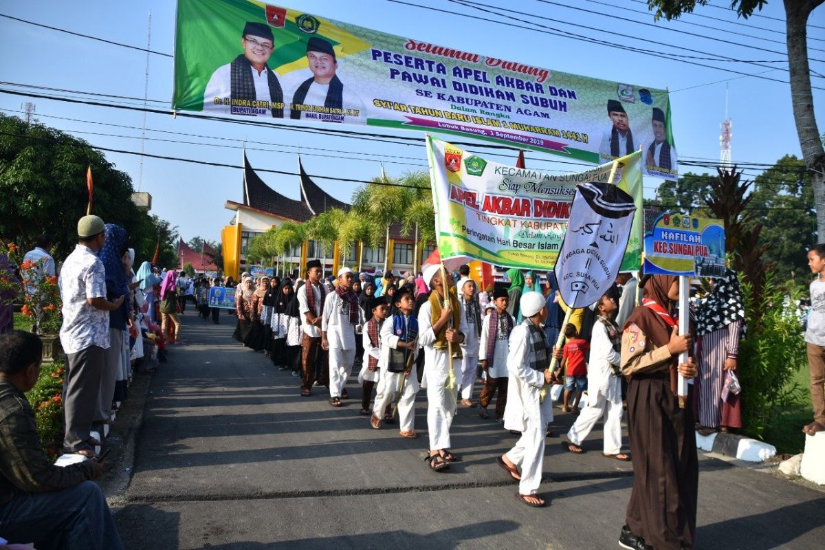 Ribuan Santri TPA-TPQ di Agam Ikuti Pawai Taaruf sambut Tahun Baru Islam