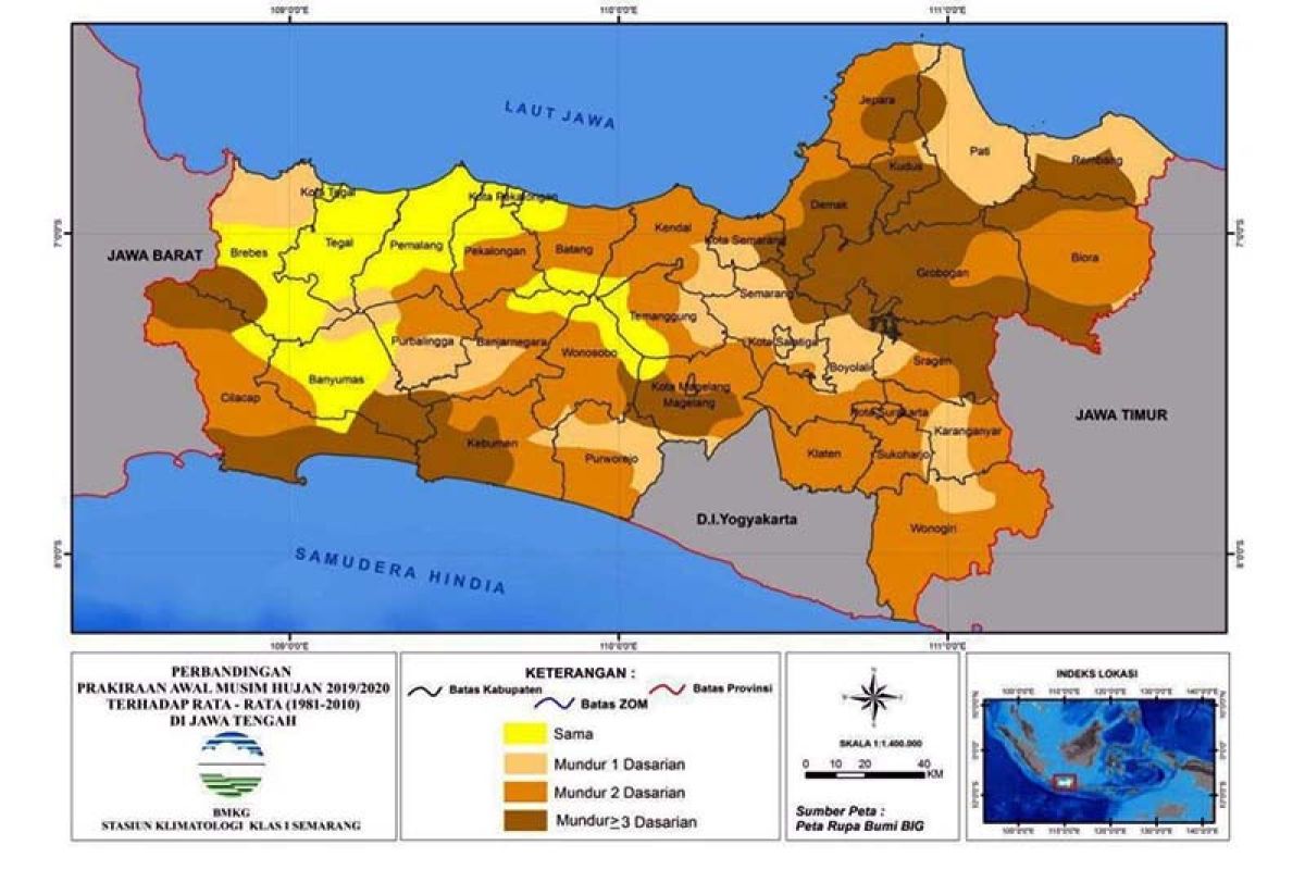 Banjarnegara dan Banyumas berawan pada Senin sore