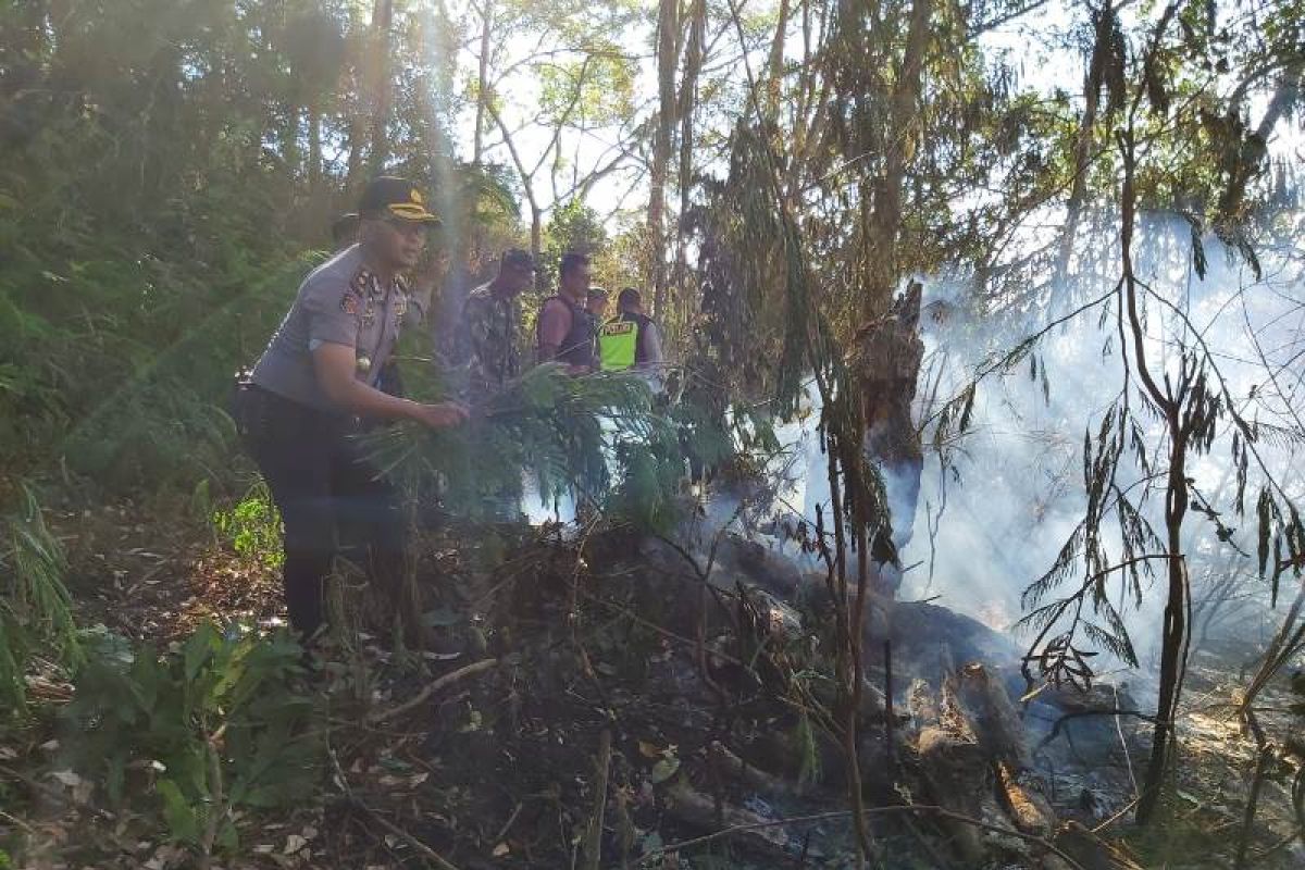 Aparat coba padamkan kebakaran hutan Seked, Kintamani