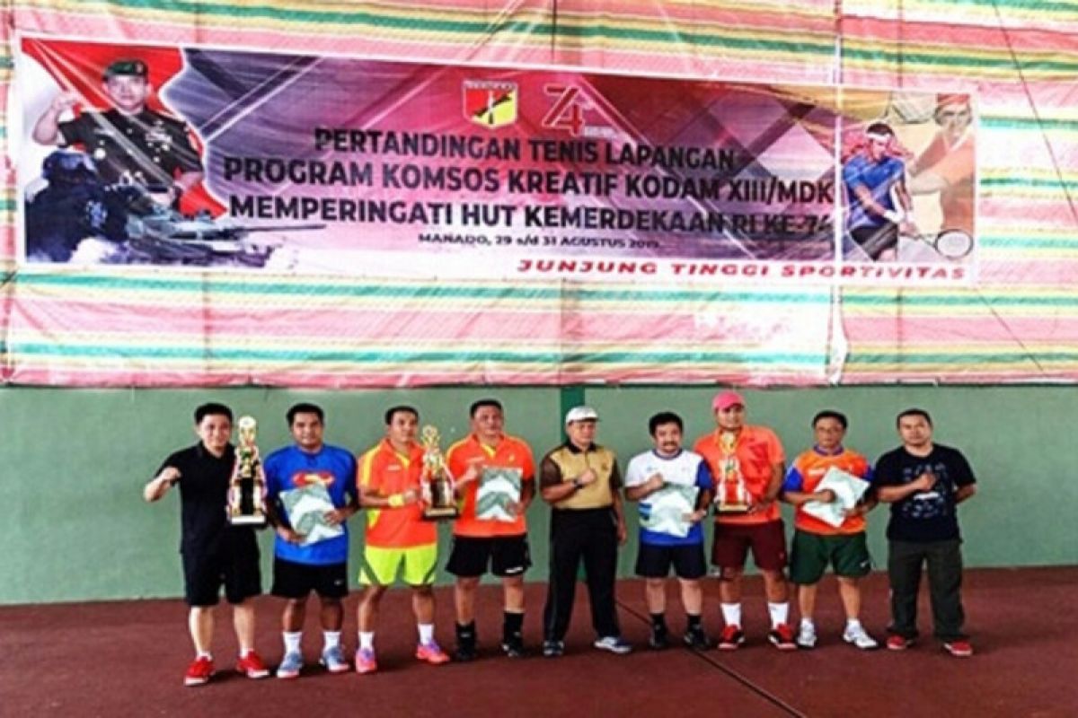 Pemkab Minahasa juarai Kejuaraan Tenis Lapangan Kodam XIII Merdeka