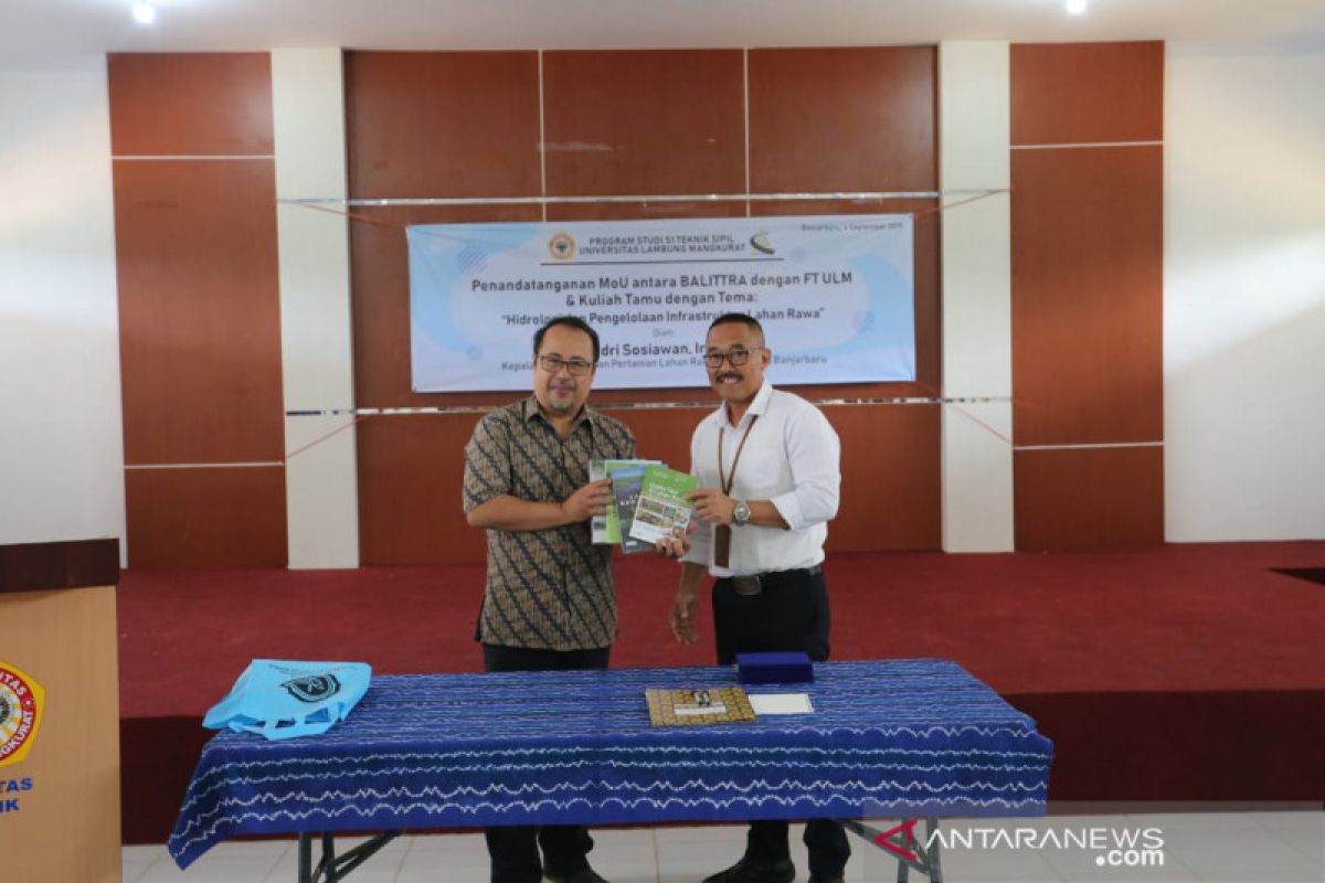 Balittra dan ULM sepakat kembangkan desain infrastruktur lahan rawa