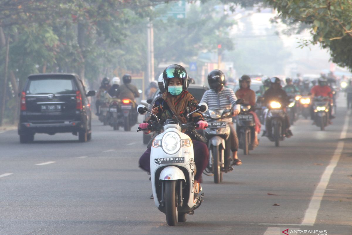 Kabut asap berkurang serang Kota Banjarmasin