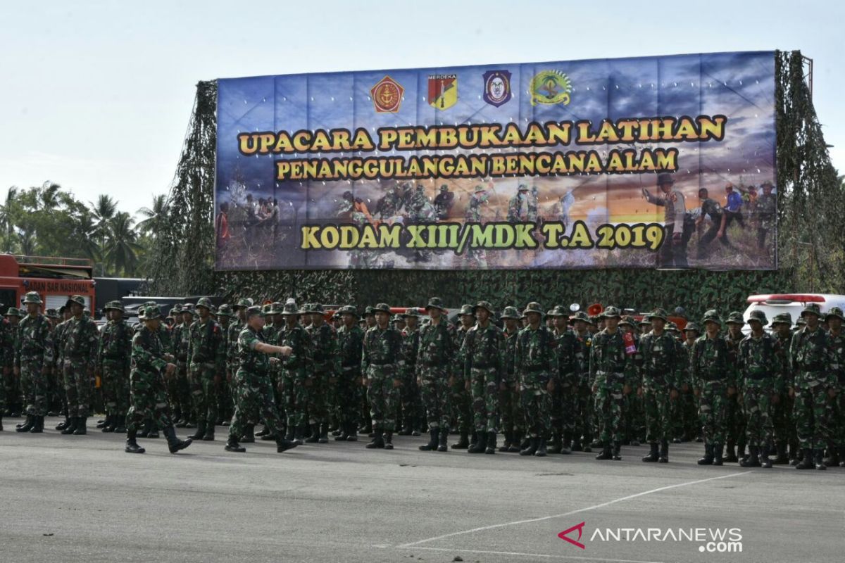 Korem-BPBD Gorontalo gelar latihan penanganan karhutla