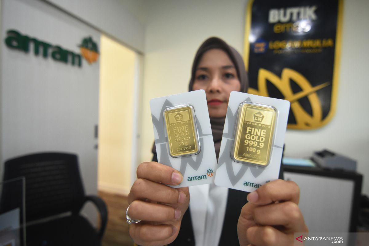 Harga emas Antam naik tipis, ini daftar harganya