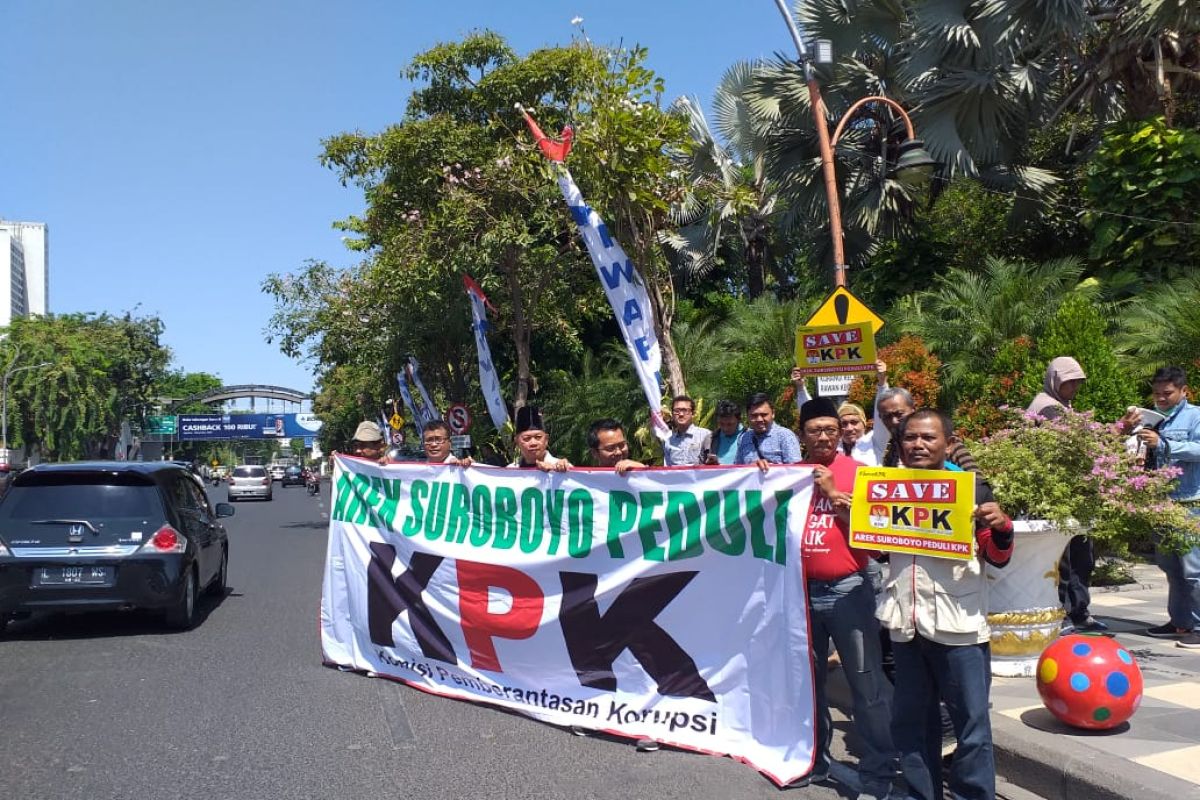 Demonstrasi tolak revisi UU KPK digelar "Aliansi Arek Suroboyo"