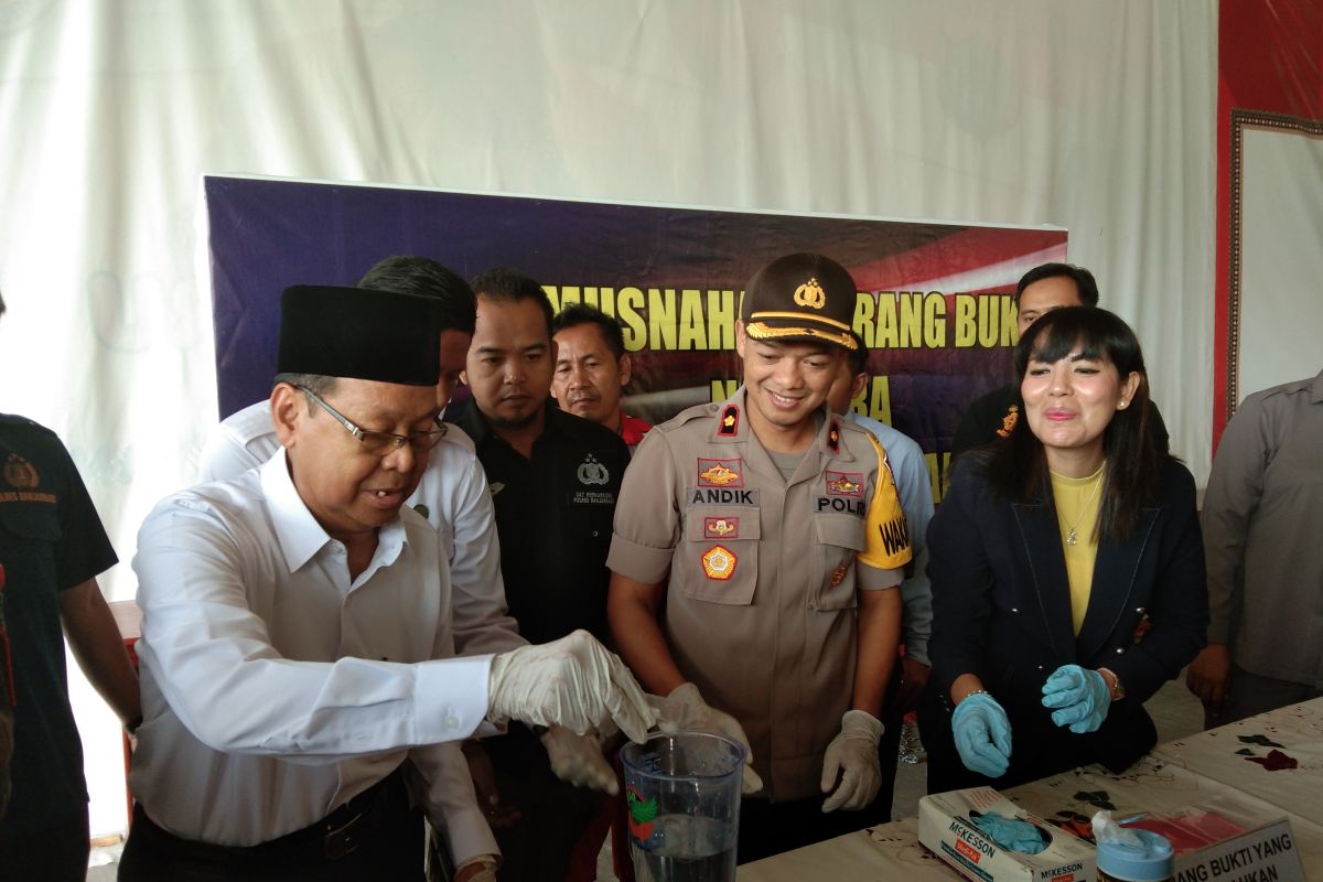 Polres musnahkan sabu-sabu jaringan lapas