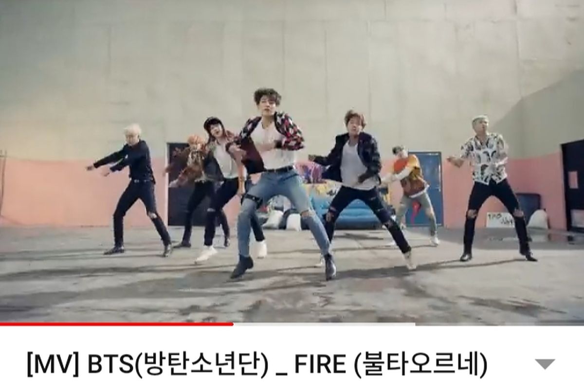 'Fire' BTS berhasil tembus 600 juta kali tayang di YouTube
