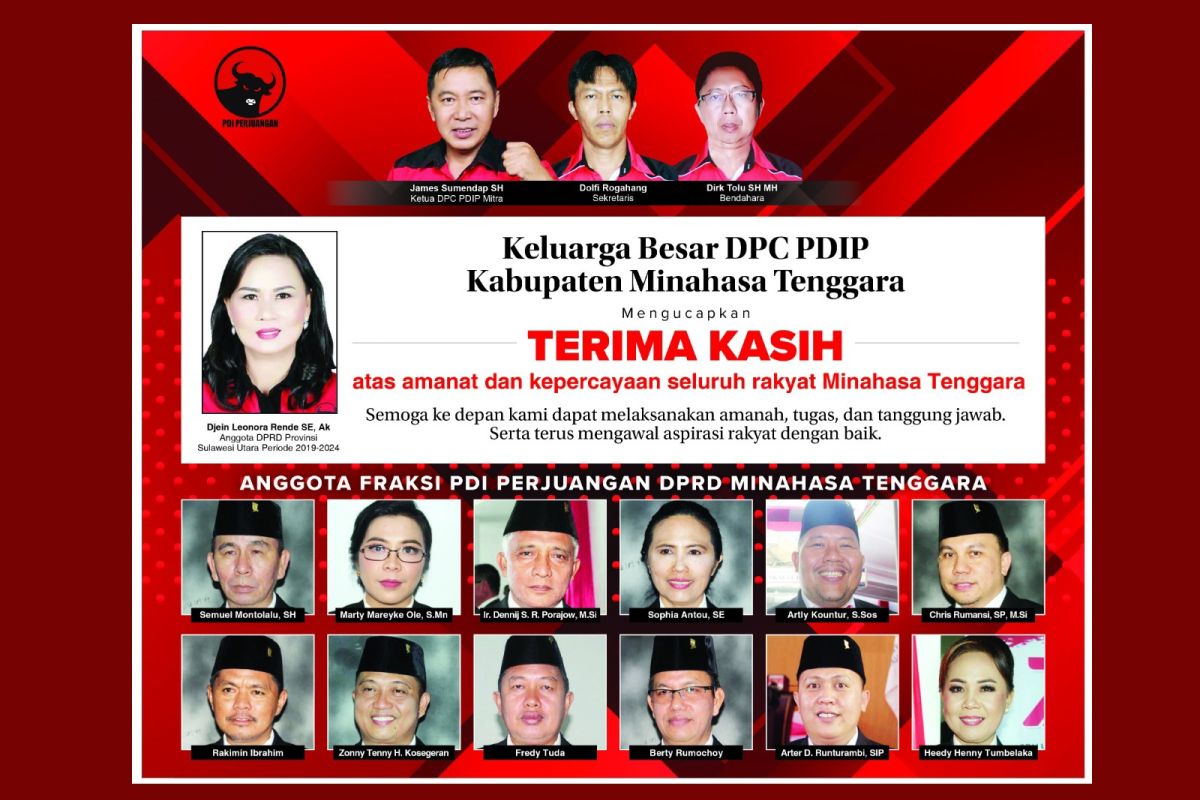 DPC PDI-P Mitra: Terima Kasih Rakyat Minahasa Tenggara