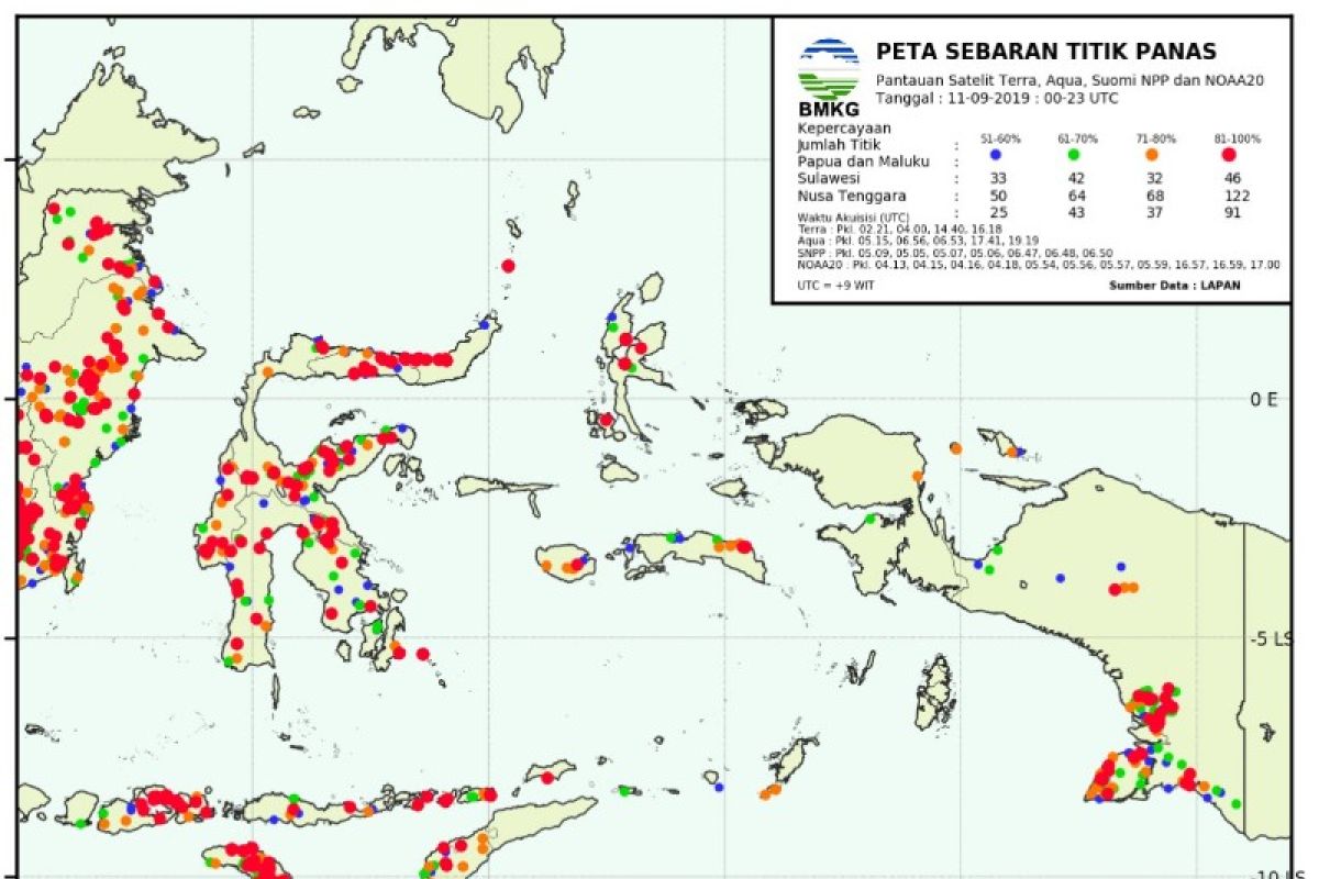 BMKG: 32 titik api termonitor di selatan Papua